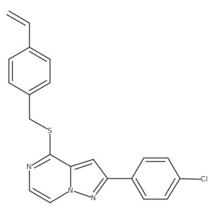 2-(4-Chlorophenyl)-4-[(4-vinylbenzyl)thio]pyrazolo[1,5-a]pyrazine结构式