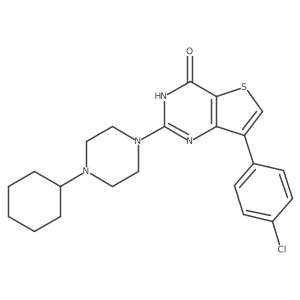 7-(4-chlorophenyl)-2-(4-cyclohexylpiperazin-1-yl)thieno[3,2-d]pyrimidin-4(3H)-one结构式
