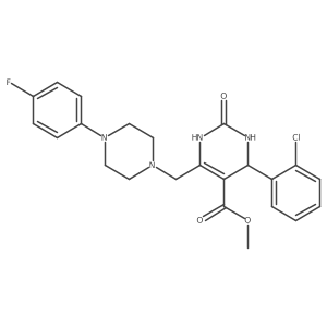 Methyl 4-(2-chlorophenyl)-6-{[4-(4-fluorophenyl)piperazin-1-yl]methyl}-2-oxo-1,2,3,4-tetrahydropyrimidine-5-carboxylate结构式