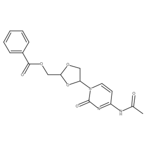 [(2R,4R)-4-(4-Acetamido-2-oxopyrimidin-1(2H)-yl)-1,3-dioxolan-2-yl]methyl benzoate结构式