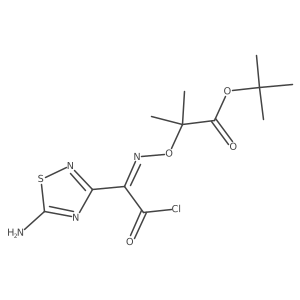 Tert-butyl (z)-2-(((1-(5-amino-1,2,4-thiadiazol-3-yl)-2-chloro-2-oxoethylidene)amino)oxy)-2-methylpropanoate结构式