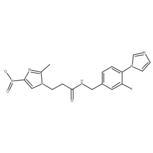 1H-Imidazole-1-propanamide, N-[[3-fluoro-4-(1H-imidazol-1-yl)phenyl]methyl]-2-methyl-4-nitro- Structure