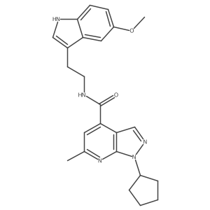 1-cyclopentyl-N-[2-(5-methoxy-1H-indol-3-yl)ethyl]-6-methyl-1H-pyrazolo[3,4-b]pyridine-4-carboxamide Structure