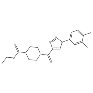ethyl 4-{[1-(4-fluoro-3-methylphenyl)-1H-1,2,3-triazol-4-yl]carbonyl}piperazine-1-carboxylate Structure