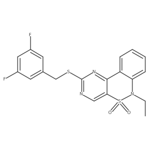 2-[(3,5-difluorobenzyl)sulfanyl]-6-ethyl-6H-pyrimido[5,4-c][2,1]benzothiazine 5,5-dioxide结构式