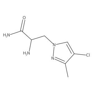 2-Amino-3-(4-chloro-3-methyl-1H-pyrazol-1-YL)propanamide结构式