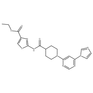 ethyl 2-{1-[6-(1H-imidazol-1-yl)pyrimidin-4-yl]piperidine-4-amido}-1,3-thiazole-4-carboxylate Structure
