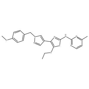 5-ethoxy-4-(1-(4-methoxybenzyl)-1H-pyrazol-4-yl)-N-(4-methylpyrimidin-2-yl)thiazol-2-amine结构式
