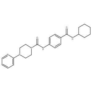 N-[4-(cyclohexylcarbamoyl)phenyl]-4-(pyridin-2-yl)piperazine-1-carboxamide结构式