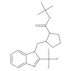 tert-Butyl 2-((2-(trifluoromethyl)-1H-benzo[d]imidazol-1-yl)methyl)pyrrolidine-1-carboxylate Structure
