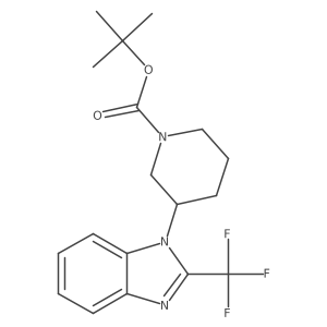 tert-Butyl 3-(2-(trifluoromethyl)-1H-benzo[d]imidazol-1-yl)piperidine-1-carboxylate结构式