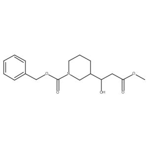Benzyl 3-(1-hydroxy-3-methoxy-3-oxopropyl)piperidine-1-carboxylate结构式