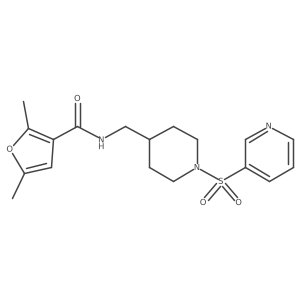 2,5-dimethyl-N-((1-(pyridin-3-ylsulfonyl)piperidin-4-yl)methyl)furan-3-carboxamide Structure