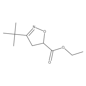 Ethyl 3-(1,1-dimethylethyl)-4,5-dihydro-5-isoxazolecarboxylate结构式
