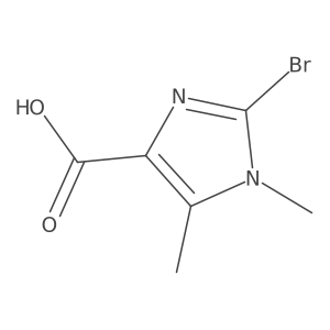 2-Bromo-1,5-dimethyl-1H-imidazole-4-carboxylic acid结构式