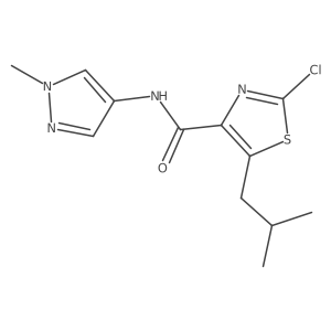 2-chloro-5-(2-methylpropyl)-N-(1-methyl-1H-pyrazol-4-yl)-1,3-thiazole-4-carboxamide Structure