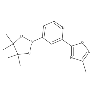 3-Methyl-5-[4-(4,4,5,5-tetramethyl-1,3,2-dioxaborolan-2-yl)pyridin-2-yl]-1,2,4-oxadiazole结构式