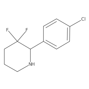 2-(4-Chlorophenyl)-3,3-difluoropiperidine结构式