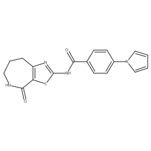 N-(4-oxo-5,6,7,8-tetrahydro-4H-thiazolo[5,4-c]azepin-2-yl)-4-(1H-pyrrol-1-yl)benzamide结构式