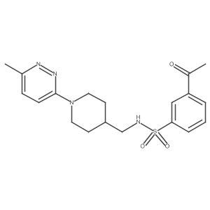 3-acetyl-N-((1-(6-methylpyridazin-3-yl)piperidin-4-yl)methyl)benzenesulfonamide Structure