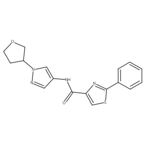 2-phenyl-N-(1-(tetrahydrofuran-3-yl)-1H-pyrazol-4-yl)thiazole-4-carboxamide Structure