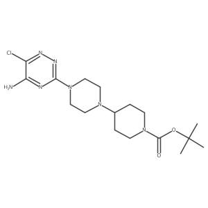 Tert-butyl 4-[4-(5-amino-6-chloro-1,2,4-triazin-3-yl)piperazin-1-yl]piperidine-1-carboxylate结构式