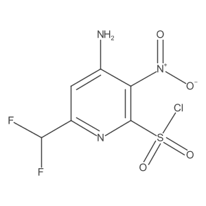 4-Amino-6-(difluoromethyl)-3-nitropyridine-2-sulfonyl chloride Structure