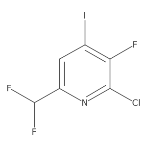 2-Chloro-6-(difluoromethyl)-3-fluoro-4-iodopyridine结构式