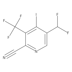 5-(Difluoromethyl)-4-iodo-3-(trifluoromethyl)picolinonitrile Structure