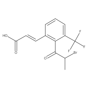 2-(2-Bromopropanoyl)-3-(trifluoromethyl)cinnamic acid Structure