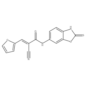 (Z)-2-Cyano-3-(furan-2-yl)-N-(2-sulfanylidene-3H-1,3-benzoxazol-6-yl)prop-2-enamide Structure