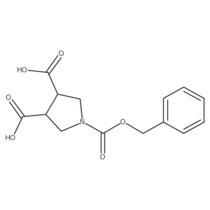 rac-(3R,4R)-1-[(benzyloxy)carbonyl]pyrrolidine-3,4-dicarboxylic acid Structure