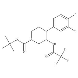 tert-Butyl 4-(3,4-difluorophenyl)-3-(trifluoroacetamido)piperidine-1-carboxylate结构式
