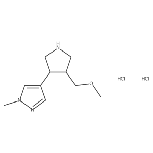 4-[(3R,4S)-4-(methoxymethyl)pyrrolidin-3-yl]-1-methyl-1H-pyrazole dihydrochloride Structure