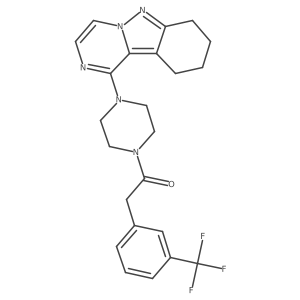 1-(4-(7,8,9,10-Tetrahydropyrazino[1,2-b]indazol-1-yl)piperazin-1-yl)-2-(3-(trifluoromethyl)phenyl)ethanone结构式