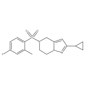 2-Cyclopropyl-5-((4-fluoro-2-methylphenyl)sulfonyl)-4,5,6,7-tetrahydropyrazolo[1,5-a]pyrazine结构式