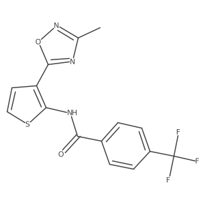 N-[3-(3-methyl-1,2,4-oxadiazol-5-yl)thiophen-2-yl]-4-(trifluoromethyl)benzamide结构式