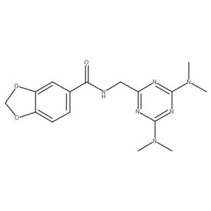 N-((4,6-bis(dimethylamino)-1,3,5-triazin-2-yl)methyl)benzo[d][1,3]dioxole-5-carboxamide结构式