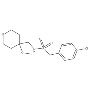 1-(4-chlorophenyl)-N-((4-methoxytetrahydro-2H-thiopyran-4-yl)methyl)methanesulfonamide Structure