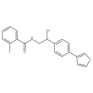 2-fluoro-N-(2-hydroxy-2-(4-(thiophen-3-yl)phenyl)ethyl)benzamide Structure