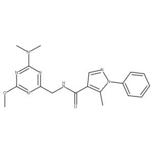 N-((4-(dimethylamino)-6-methoxy-1,3,5-triazin-2-yl)methyl)-5-methyl-1-phenyl-1H-pyrazole-4-carboxamide Structure