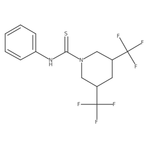 N-phenyl-3,5-bis(trifluoromethyl)piperidine-1-carbothioamide结构式