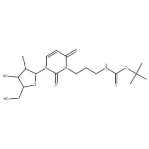 tert-butyl N-[3-[3-[(2R,3S,4R,5R)-3-fluoro-4-hydroxy-5-(hydroxymethyl)oxolan-2-yl]-2,6-dioxopyrimidin-1-yl]propyl]carbamate结构式