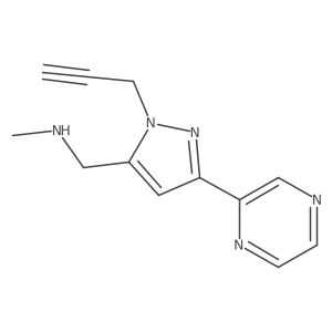 N-methyl-1-(1-(prop-2-yn-1-yl)-3-(pyrazin-2-yl)-1H-pyrazol-5-yl)methanamine结构式