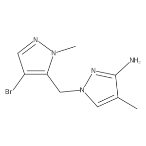 1-[(4-bromo-1-methyl-1H-pyrazol-5-yl)methyl]-4-methyl-1H-pyrazol-3-amine结构式
