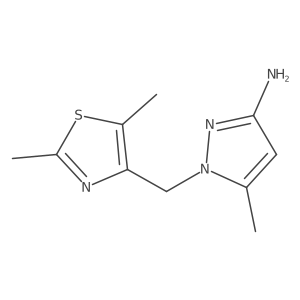 1-[(dimethyl-1,3-thiazol-4-yl)methyl]-5-methyl-1H-pyrazol-3-amine结构式