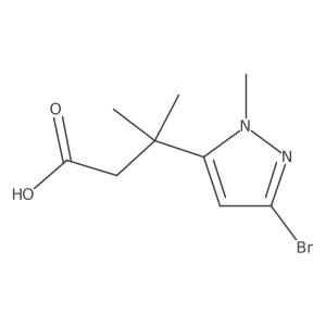 3-(3-bromo-1-methyl-1H-pyrazol-5-yl)-3-methylbutanoic acid Structure