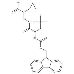 2-cyclopropyl-2-{[2-({[(9H-fluoren-9-yl)methoxy]carbonyl}amino)-4,4,4-trifluorobutanamido]oxy}acetic acid Structure