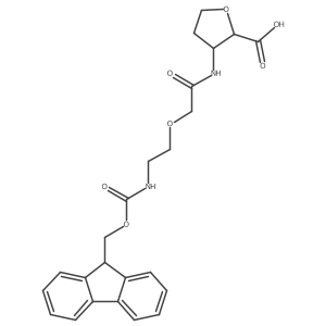 3-{2-[2-({[(9H-fluoren-9-yl)methoxy]carbonyl}amino)ethoxy]acetamido}oxolane-2-carboxylic acid结构式