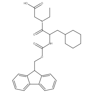2-[3-cyclohexyl-N-ethyl-2-({[(9H-fluoren-9-yl)methoxy]carbonyl}amino)propanamido]acetic acid结构式